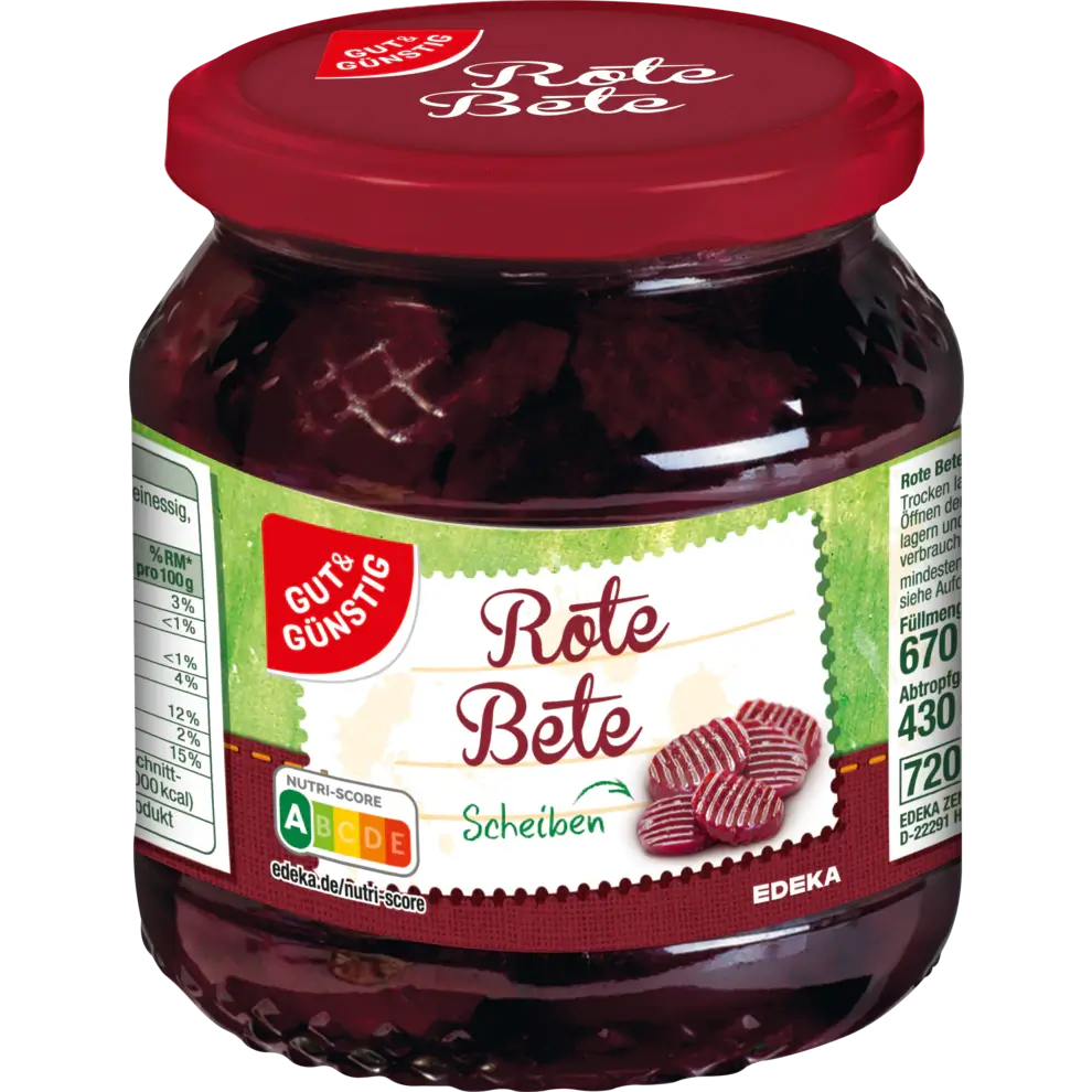 G+G - Red Beet - 670 g glass / Rote Bete Scheiben