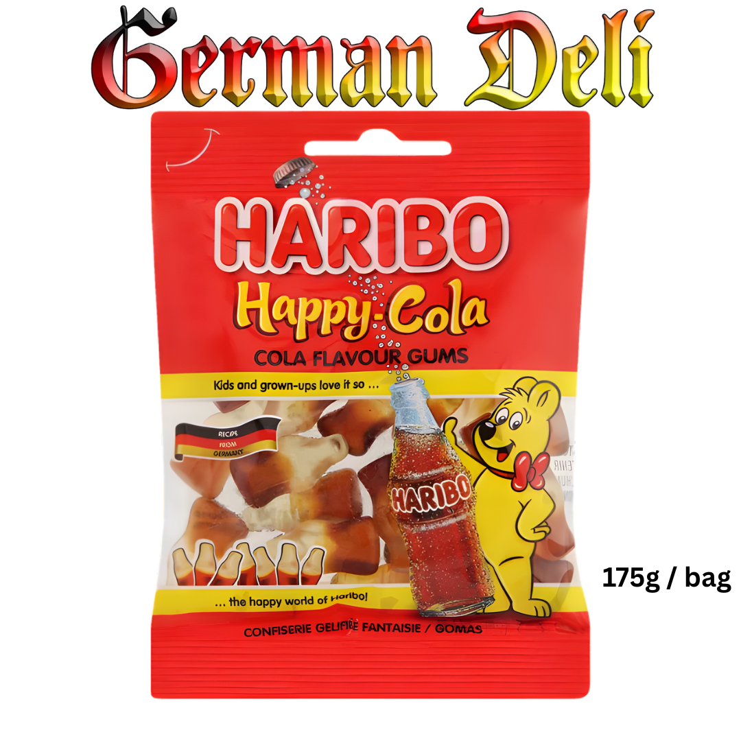 Haribo - Happy Cola 175 g Beutel / Happy Cola Colaflöschchen