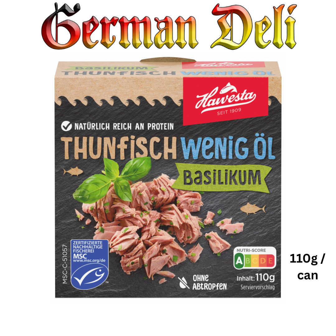 Hawesta - Tuna Fish w/ Basil - 110 g / Thunfisch Basilikum öl