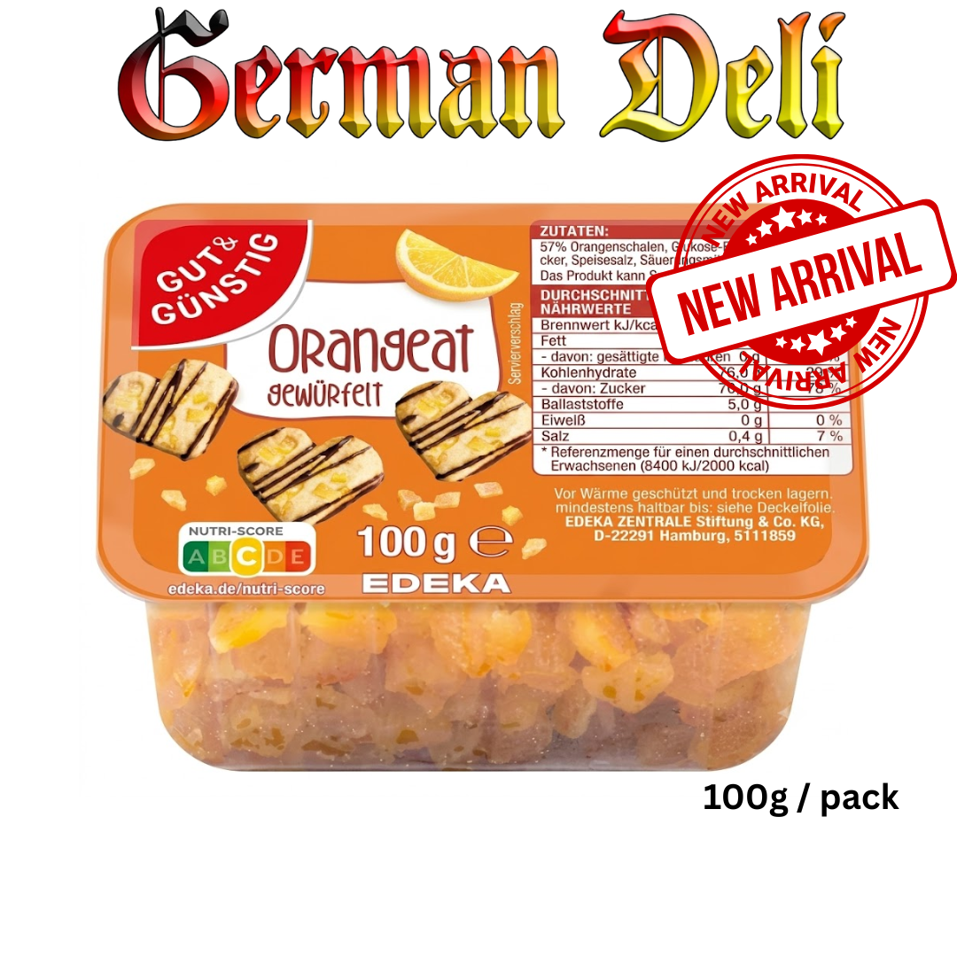 G+G ORANGEAT GEWÜRFELT / CANDIED ORANGE PEEL 100G PCK