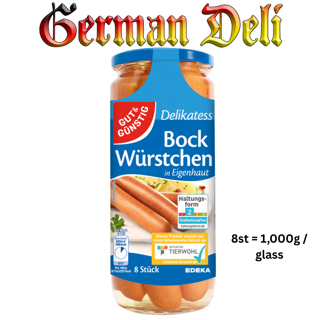 G+G - Delikatess Bock Würstchen 8 pcs - 1000 g glass