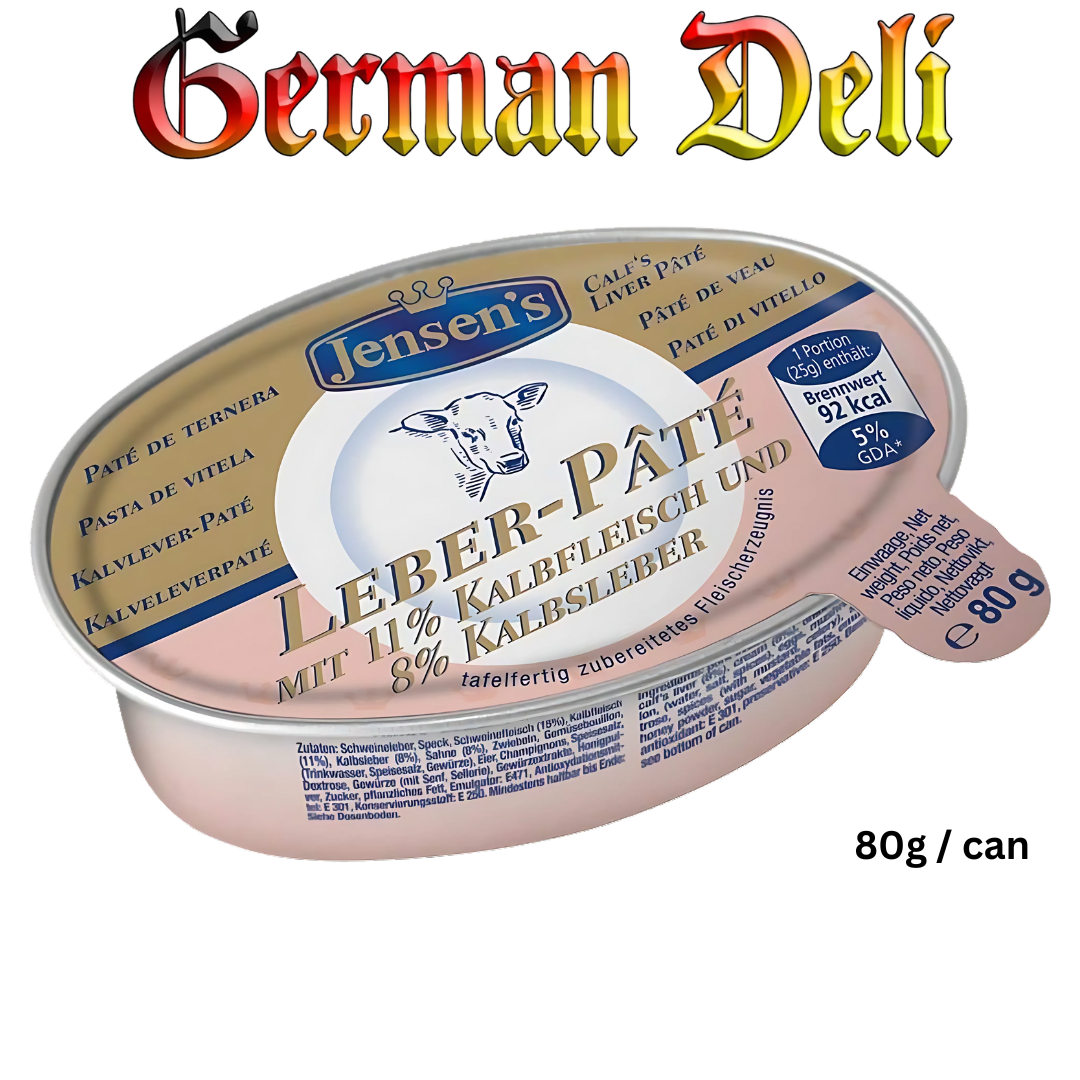 Jensen - Veal Liver Pate - 80 g can / Kalbsleberpastete