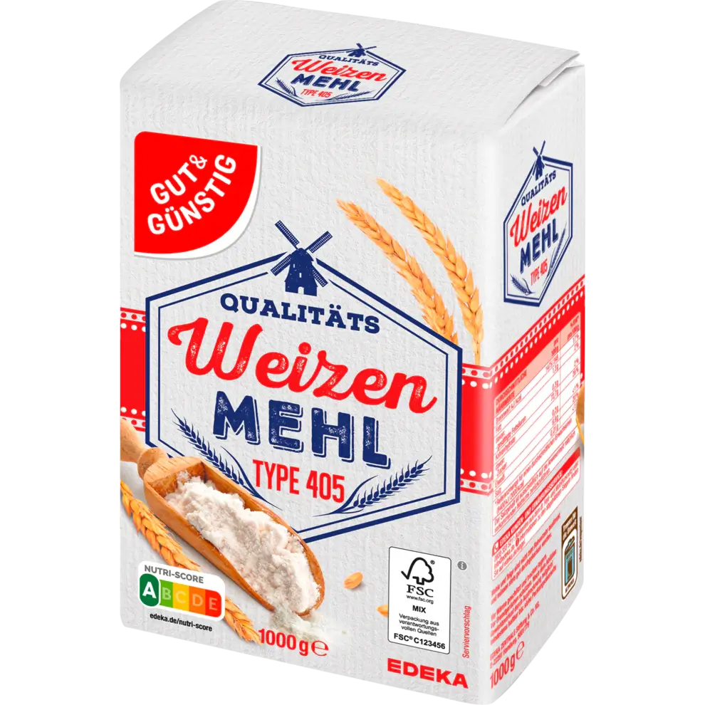G+G - Weizenmehl Typ 405 - 1000 g pck / Weizenmehl 405