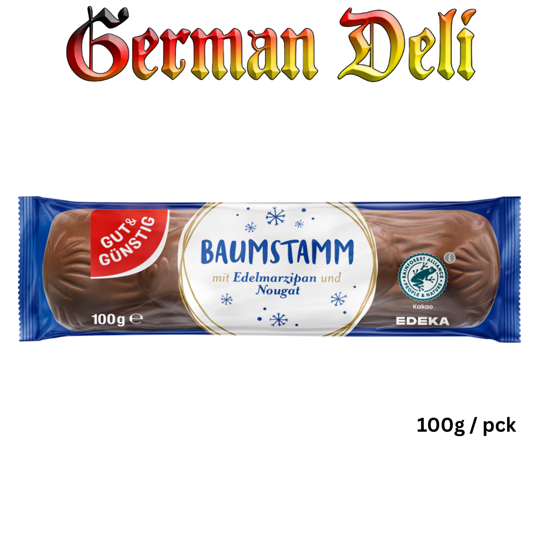 GUT & GÜNSTIG - BAUMSTAMM MIT MARZIPAN UND NOUGAT 100G PACK