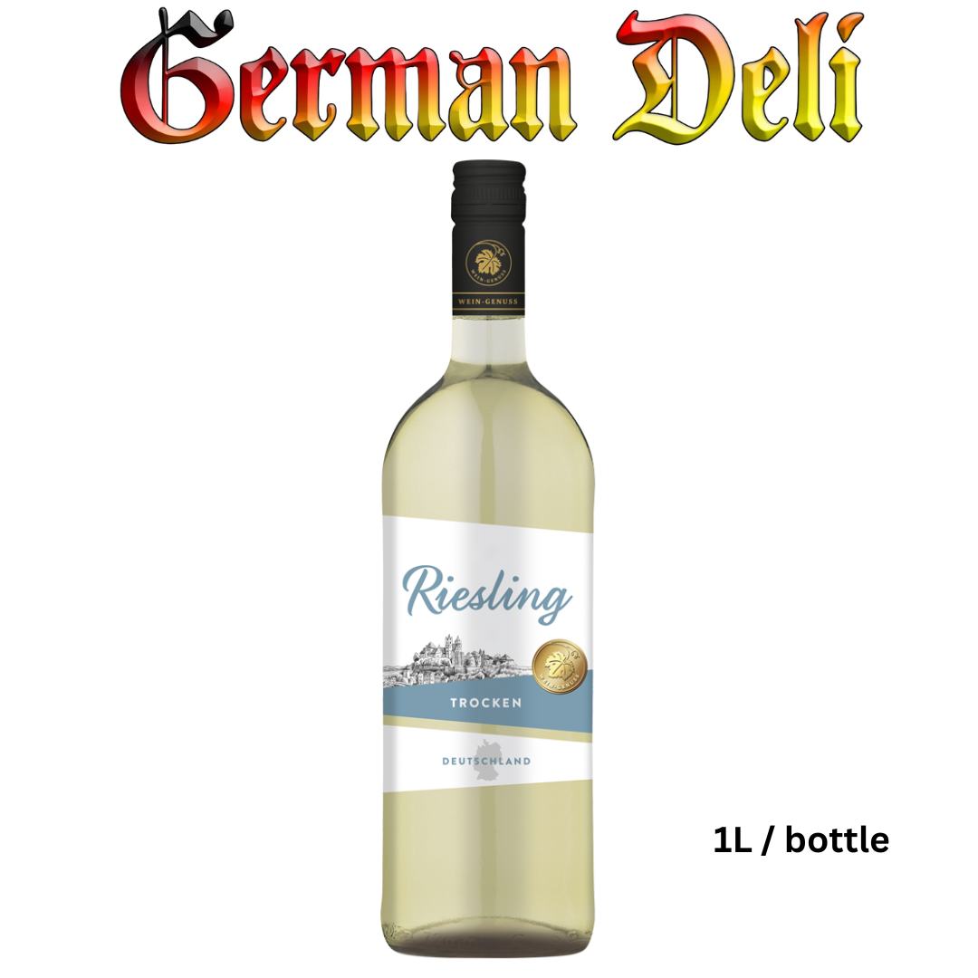 Wein-Genuss Pfalz Riesling Trocken / Deutscher Weißwein 1 Liter Btl/Flasche