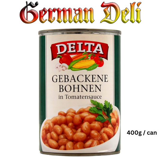 Delta - Beans baked with Tomato Sauce - 400 g can / Gebackene Bohnen in Tomatensosse