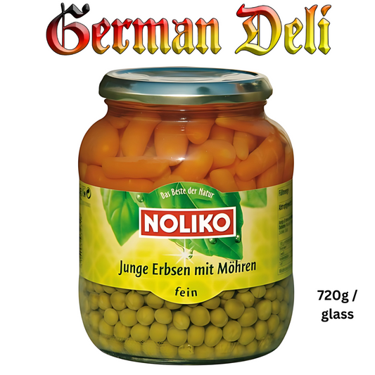 Noliko - Peas & Carrots Extra Young/- 720 g glass / Erbsen & Möhren sehr fein
