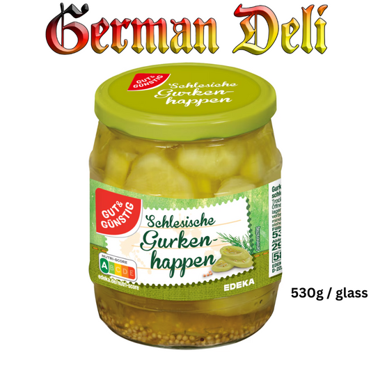 G+G - Pickles Thick Slices "Silesian Style" - 530g glass / Dicke Gurkenscheiben Schlesische Art Gurken Happen