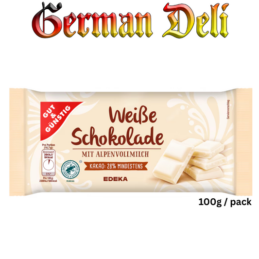 G+G - White Chocolate - 100 g bar / Weisse Schokolade