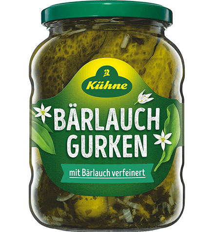 Kuehne - Gherkins Wild Garlic - 720 g glass / Baerlauch-Gurken