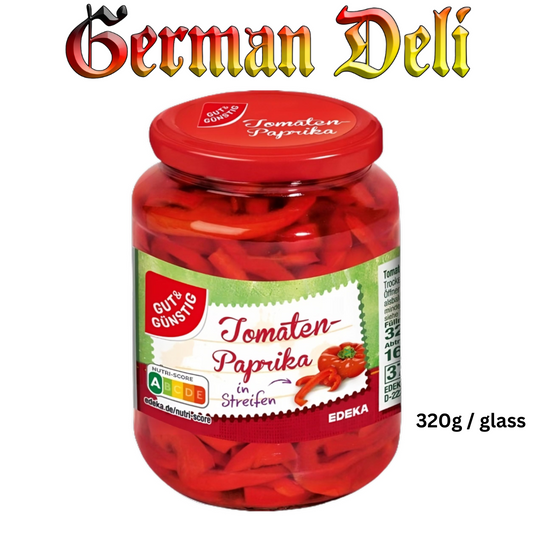 G+G - Bell Pepper Stripes - 320 g glass / Paprikastreifen