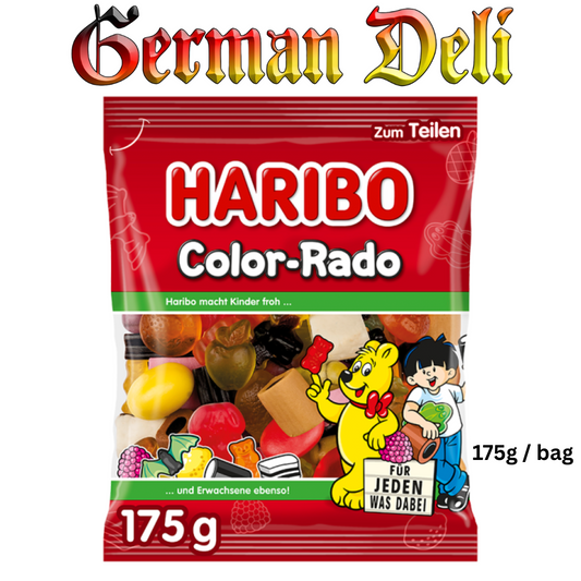 Haribo - Color Rado Liquorice & Fruit Jelly Mix - 175 g bag / Lakritze-Fruchtgummimix