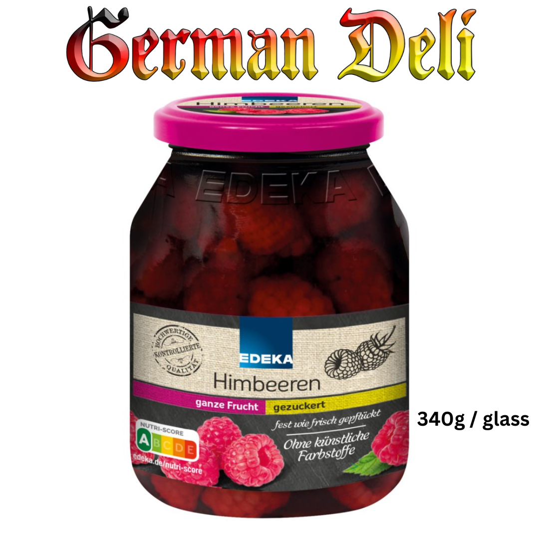 German Raspberries EDEKA - HIMBEEREN / PRESERVED RASPBERRIES 340G – German Deli