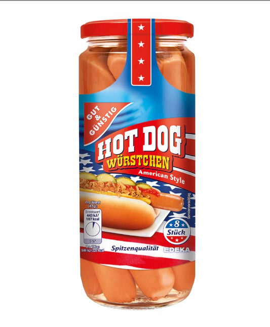 G+G - Hot Dog Style Sausages - 8pcs 665 g / Hot Dog Wuerstchen