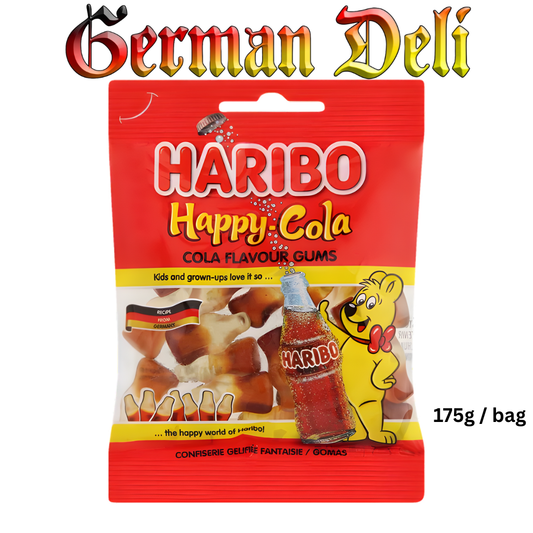 Haribo - Happy Cola 175 g Beutel / Happy Cola Colaflöschchen