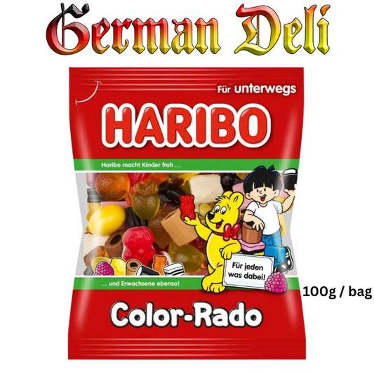 Haribo - Color Rado Liquerice & Fruit Jelly Mix - 100 g bag / Lakritze-Fruchtgummimix