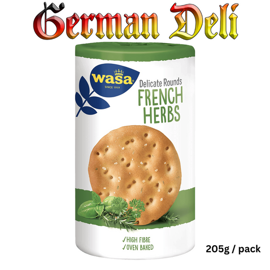 Wasa Delicate Rounds FR Kraueuter / Round Crisp Bread French Herbs 205g