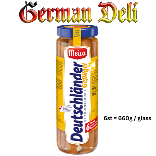 Meica 6 Deutschlander Gefluegel / German Style Poultry Sausages 660g