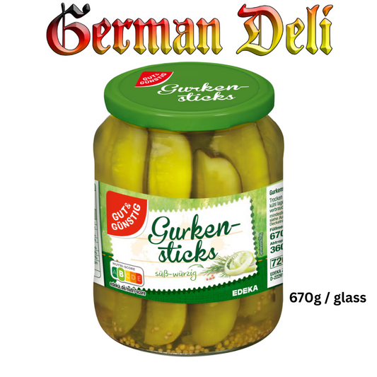 G+G Gurkensticks /Gherkin Sticks 670g