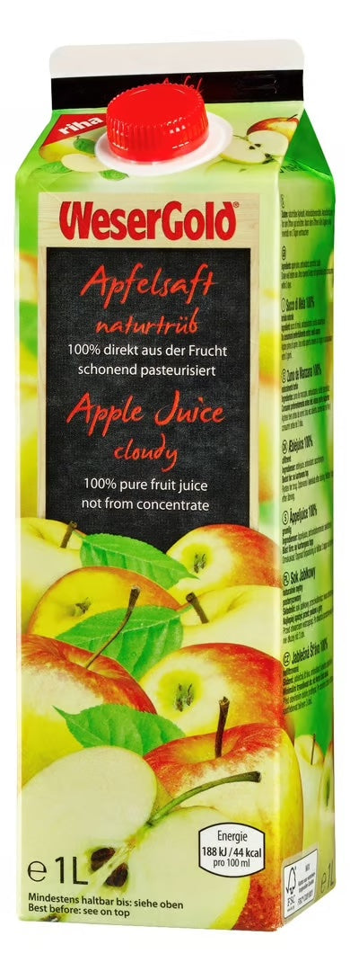 Wesergold Apfelsaft Trueb 100% / Cloudy Apple Juice 1L