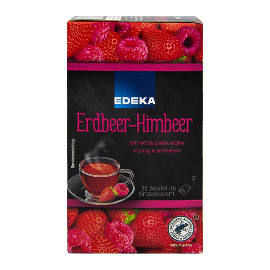 Edeka Früchte Tee Erdbeer-Himbeer / Strawberry-Raspberry Fruit Tea in Bags 20er