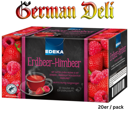 Edeka Früchte Tee Erdbeer-Himbeer / Strawberry-Raspberry Fruit Tea in Bags 20er