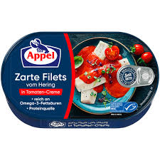 Appel - Herrings Fillet in Tomato Cream -200 g can / Heringsfilet in Tomatencreme