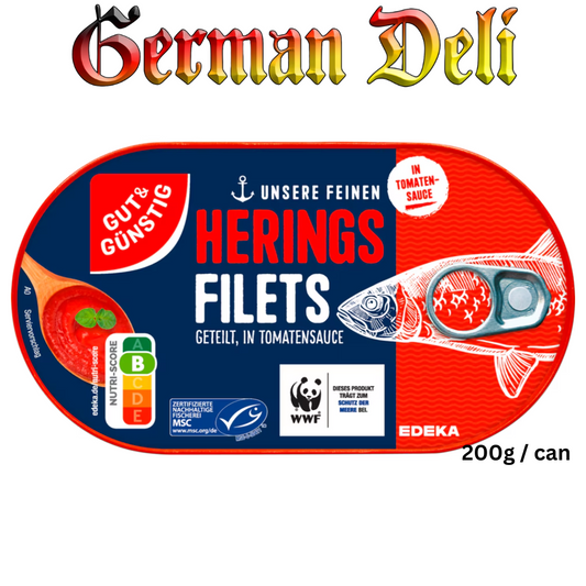 G+G - Herrings Fillet in Tomatensauce- 200 g can / Heringsfilet in Tomato Sauce