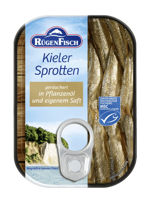 Rugenfisch- Spratfish smoked - 100 g can / Kieler Sprotten