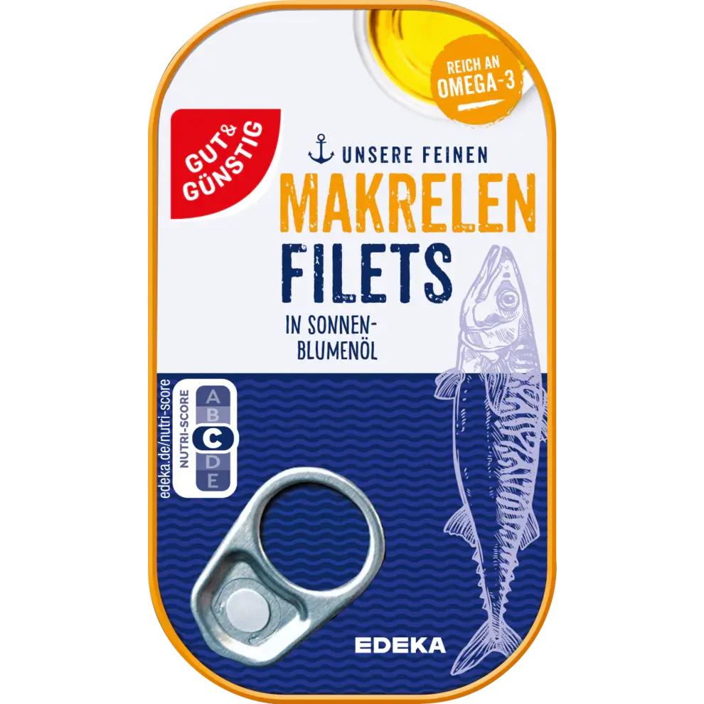 G+G - Mackerel Fillet in Oil - 125 g can / Makrelenfilet in öl