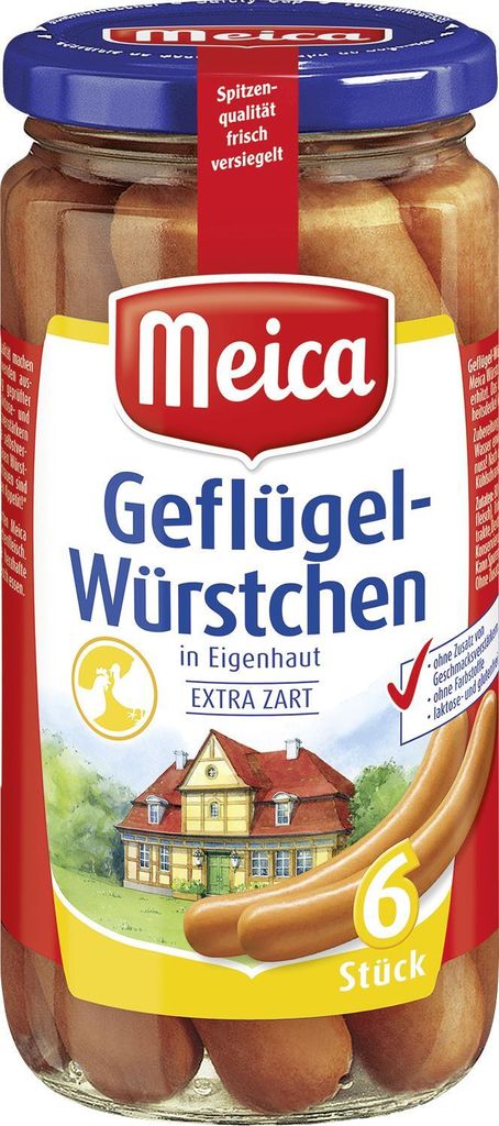 Meica - Poultry Sausages - 6 pcs - 180 g glass / Gefluegelwürste