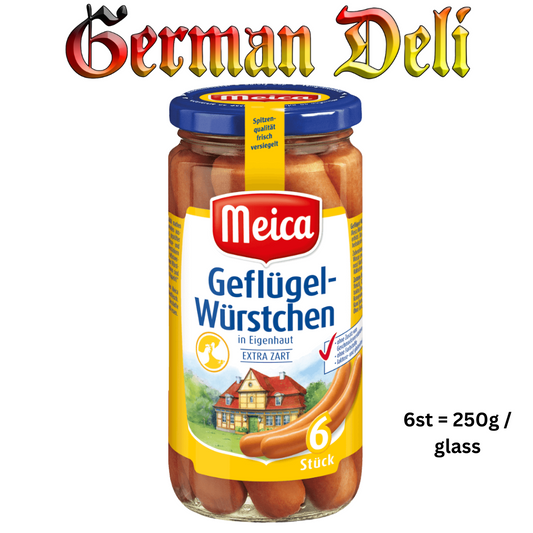 Meica - Poultry Sausages - 6 pcs - 250 g glass / Gefluegelwürste
