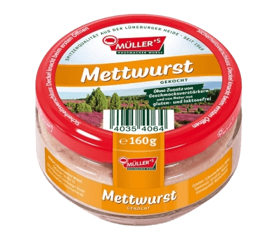 Mueller - Cooked Sausage Spread - 160 g glass / Mettwurst