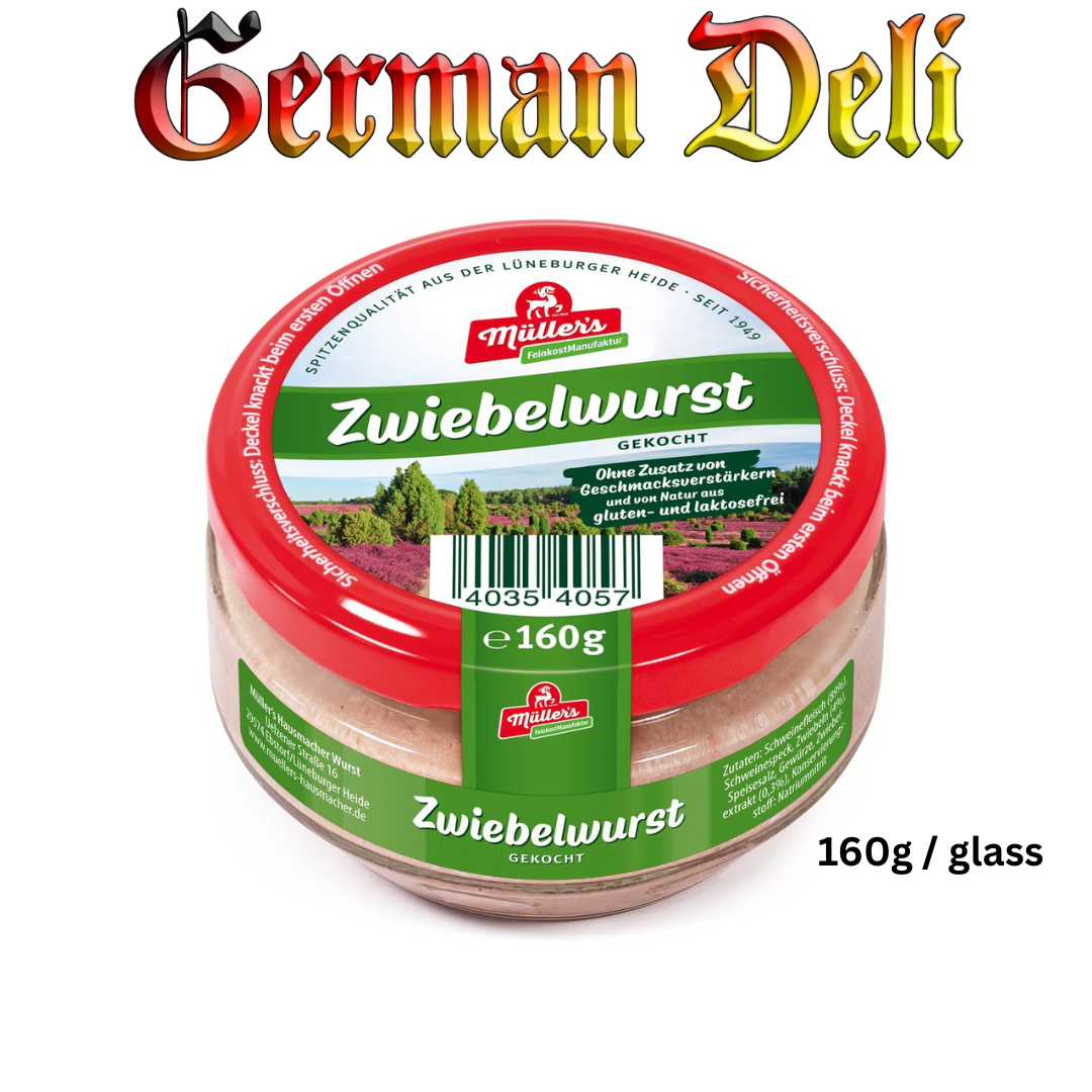 Müller - Streichwurst mit Zwiebeln - 160 g Glas / Zwiebelwurst