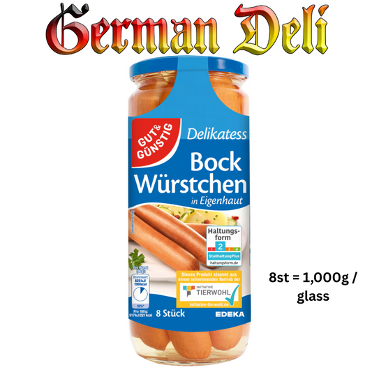 G+G - Delikatess Bock Würstchen 8 pcs - 1000 g glass