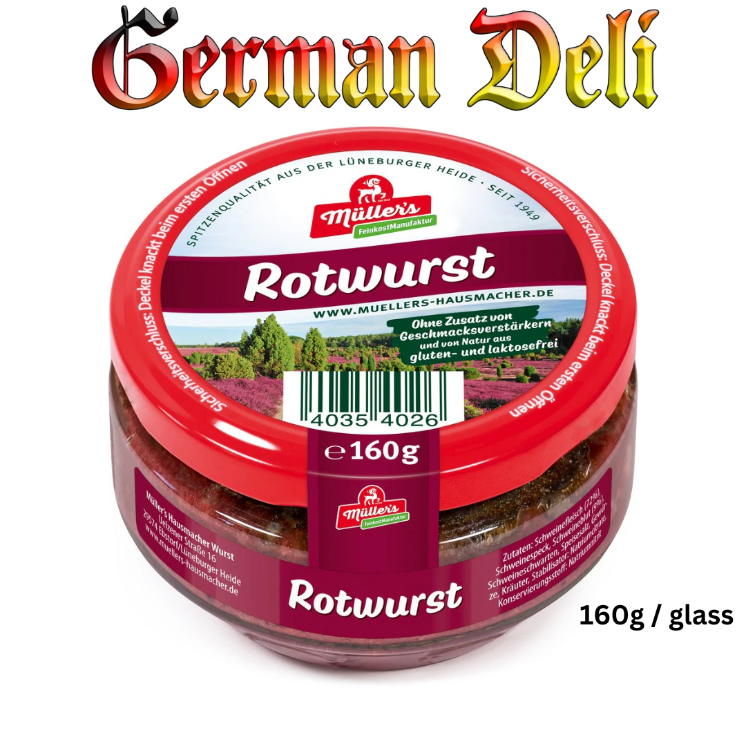 Mueller - Red Sausage - 160 g glass / Rotwurst