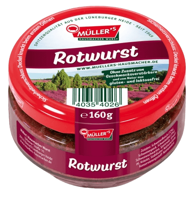 Mueller - Red Sausage - 160 g glass / Rotwurst