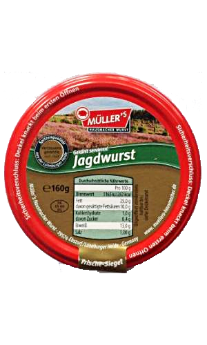 Mueller - Hunter Sausage - 160 g glass / Jagdwurst