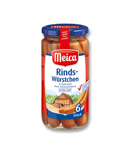 Meica - Beef Sausage - 380 g glass / Rinds wuerstchen