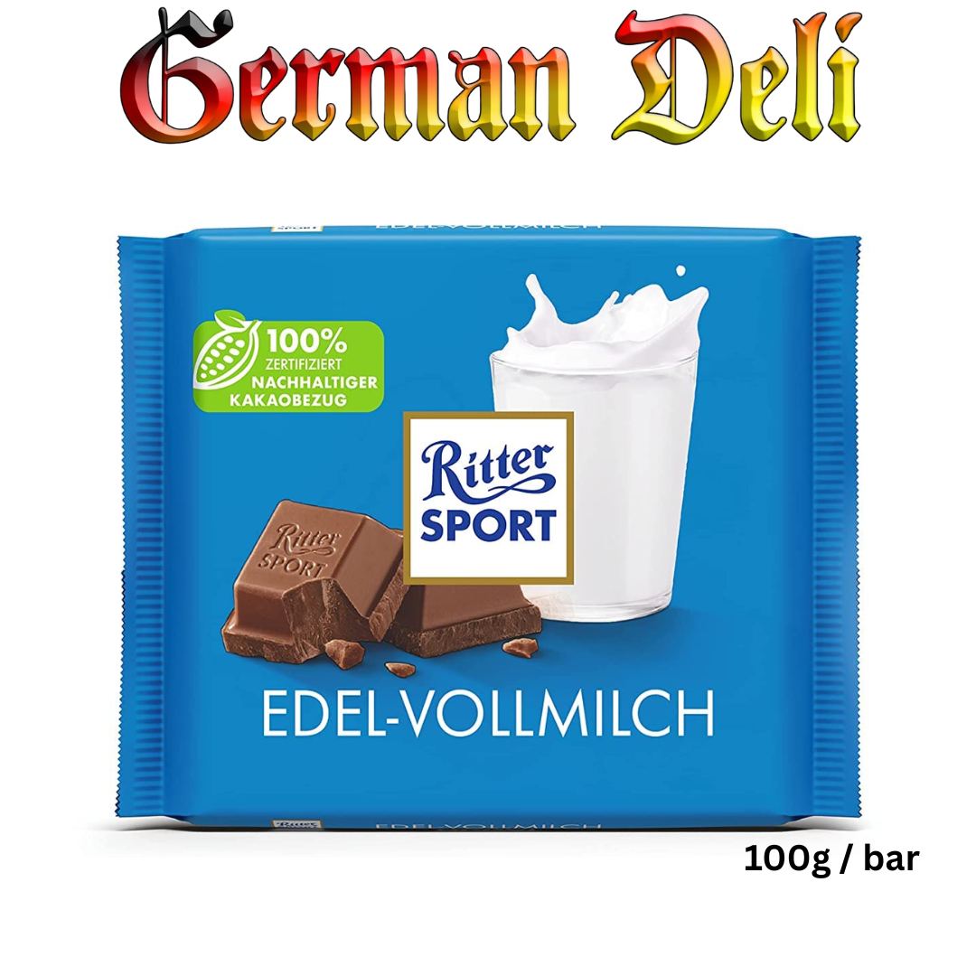 Ritter Sport - Wholemilk Chocolate -100 g bar / Vollmilch-Schokolade