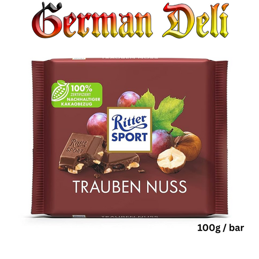 Ritter Sport - Grape with Nuts Chocolate - 100 g bar / Trauben-Nuss-Schokolade