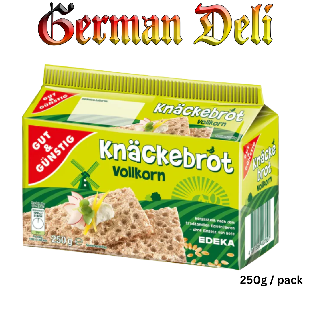 G+G - Crisp Wholegrain Bread - 250 g pck / Knuspriges Vollkorn-Knäckebrot