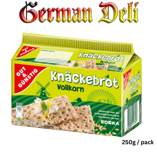 G+G - Crisp Wholegrain Bread - 250 g pck / Knuspriges Vollkorn-Knäckebrot
