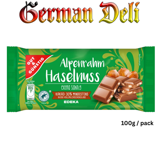 G+G Alpenrahm Haselnuss / Cream Hazelnut chocolate 100g