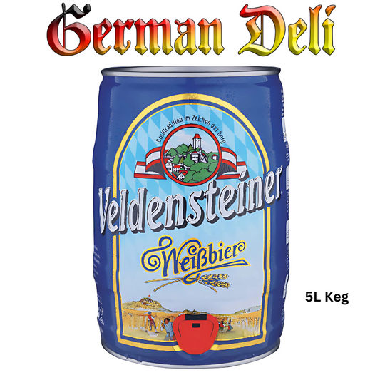 Veldensteiner Weissbier / Wheatbeer 5L keg Tin can