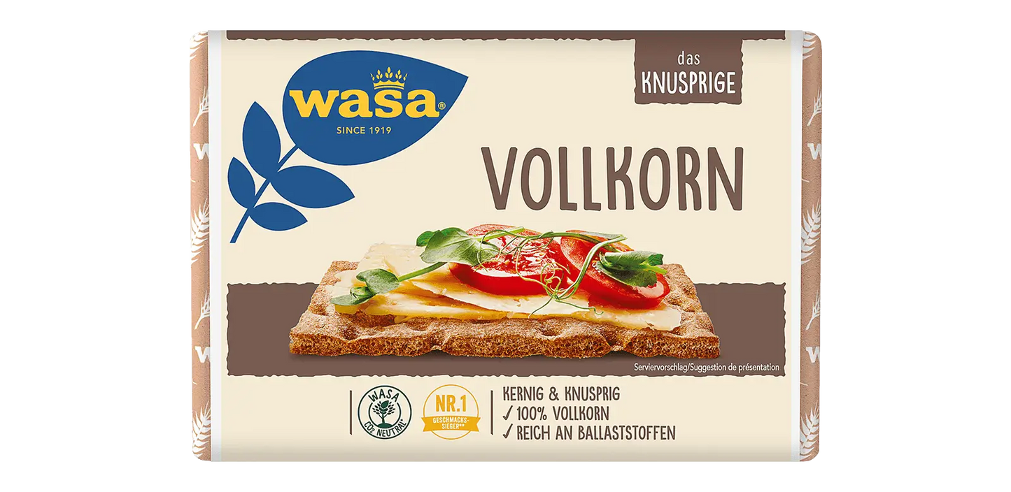 Wasa - Crisp Bread Whole Grain 200 g pack / Knuspriges Vollkorn-Knäckebrot