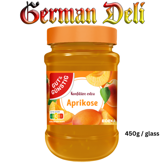 G+G - Apricot Jam - 450 g glass / Aprikosen-Marmelade