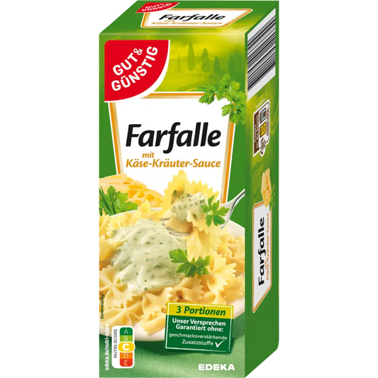 G+G - Farfalle Noodles with Cheese and Herbs - 286 g pck / Farfalle in Kräuter-Käsesoße