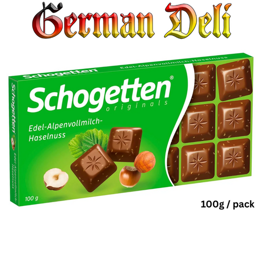 Schogetten - Wholemilk Nuts Chocolate - 100 g bar / Vollmilch-Nuss-Schokolade