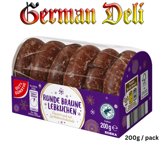 GÜT & GUNSTIG - RUNDE BRAUNE LEBKUCHEN ZARTBITTER 200G